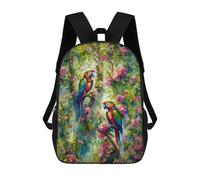 sinyumoney Two Parrots in Jungle Zaino Per Bambini Zaino Scolastico Borsa Scolastica Borsa Scolastica Alla Moda Stampata in 3D Per Ragazzi Studenti Delle Scuole Elementari E Medie 17inch