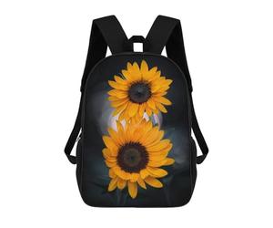 sinyumoney Two Sunflowers Zaino Scolastico Per Bambini, Stampato in 3D, Borsa Scolastica Alla Moda, Borsa Scolastica Casual Per Ragazzi, Studenti Delle Scuole Elementari E Medie 17inch