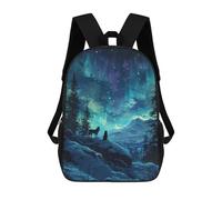 sinyumoney Two Wolves Howling Zaino Per Bambini Zaino Divertente E Alla Moda Borsa Per Libri Per Ragazzi E Adolescenti Borse Scolastiche Stampate in 3D Per Ragazzi 17inch