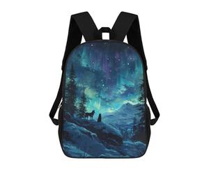 sinyumoney Two Wolves Howling Zaino Per Bambini Zaino Divertente E Alla Moda Borsa Per Libri Per Ragazzi E Adolescenti Borse Scolastiche Stampate in 3D Per Ragazzi 17inch