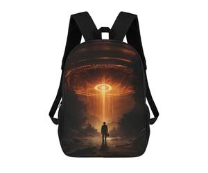 sinyumoney UFO Alien Abduction Zaino Scolastico Per Bambini, Stampato in 3D, Borsa Scolastica Alla Moda, Borsa Scolastica Casual Per Ragazzi, Studenti Delle Scuole Elementari E Medie 17inch