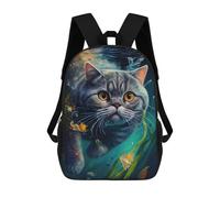 sinyumoney Underwater Cat 4 Zaino Scolastico Per Bambini, Zaino Casual Da Viaggio Per Ragazzi E Ragazze, Zaino Da Giorno Di Grande Capacità 17inch