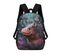 sinyumoney Underwater Hippo Adventure-2 Zaino Scolastico Stampato in 3D Zaino Scolastico Per Bambini Zaini Scolastici Zaini Da Viaggio Borsa Casual Alla Moda Per Bambini Studenti Scolastici 17inch