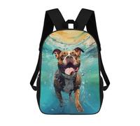 sinyumoney Underwater Pitbull Zaino Scolastico Per Bambini Da 17 Pollici, Zaino Casual Da Viaggio Per Ragazzi E Ragazze, Zaino Da Giorno Di Grande Capacità 17inch