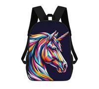 sinyumoney Unicorn Wpap Pop Art Zaini Scolastici Stampati in 3D Zaini Scolastici Alla Moda Per Bambini Zaini Per Ragazzi Per Studenti Delle Scuole Medie 17inch