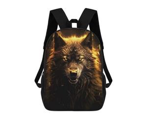 sinyumoney Unleashed Black WolfZaino Scolastico Per Bambini, Zaini Stampati in 3D, Zaini Alla Moda Per La Scuola Elementare E Media Per Ragazzi. 17inch