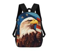 sinyumoney USA Retro Eagle Pixel Art Zaini Stampati in 3D, Borsa Scolastica Casual Per Bambini, Borsa Scolastica Alla Moda Per Ragazzi, Studenti Delle Scuole Medie 17inch
