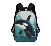 sinyumoney Vector Orca Zaino Con Tasca, Zaini Stampati in 3D, Zaini Da Viaggio, Borse Per Libri, Borse Per La Scuola Per Bambini 17inch