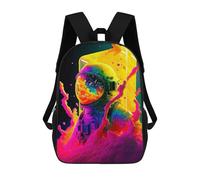 sinyumoney Vibrant Astronaut Splash Art Zaini Scolastici Per Bambini Stampati in 3D, Zaini Casual Per La Scuola, Zaini Da Viaggio Ad Alta Capacità Per Bambini 17inch