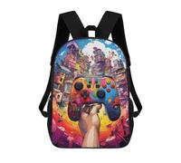 sinyumoney Vibrant Cityscape Gaming Controller Artwork Zaino Per Bambini, Borsa Scolastica Di Grande Capacità, Zaino Per Studenti, Zaino Per Ragazzi, Ragazze, Adulti, Adolescenti 17inch