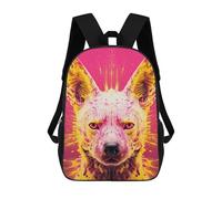 sinyumoney Vibrant Energetic Canine Portrait Zaino Scolastico Per Bambini, Borsa Scolastica Stampata in 3D Per Ragazzi, Studenti Delle Scuole Elementari E Medie 17inch