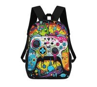 sinyumoney Vibrant Gaming Controller Artwork -118 Zaino Per Bambini Borsa Scolastica Per Ragazzi Cartone Animato Stampa 3D Borsa Scolastica Per Studenti Zaino Per Laptop Per Ragazzi E Ragazze 17inch