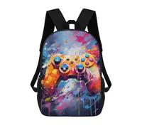 sinyumoney Vibrant Gaming Controller Artwork -129 Zaino Per Bambini Borsa Scolastica Per Ragazzi Cartone Animato Stampa 3D Borsa Scolastica Per Studenti Zaino Per Laptop Per Ragazzi E Ragazze 17inch