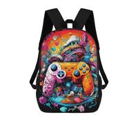 sinyumoney Vibrant Gaming Controller Artwork -13 Zaino Scolastico Stampato in 3D, Borse Scolastiche Per Ragazzi E Ragazze, Zaino Per Laptop Per Bambini/studenti/adulti 17inch