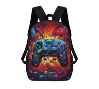 sinyumoney Vibrant Gaming Controller Artwork -154 Zaino Per Ragazzi, Studenti Adolescenti, Zainetti Per Ragazze, Borse Per Bambini, Scuola Elementare, Scuola Media, Borsa Per Libri 17inch