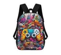 sinyumoney Vibrant Gaming Controller Artwork -22 Zaino Scolastico Per Bambini, Zaino Casual Da Viaggio Per Ragazzi E Ragazze, Zaino Da Giorno Di Grande Capacità 17inch