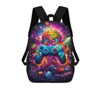 sinyumoney Vibrant Gaming Controller Artwork -26 Zaini Stampati in 3D Per Bambini, Zaini Scolastici, Borse Scolastiche, Zaini Alla Moda Per Ragazzi, Studenti Delle Scuole Elementari E Medie 17inch