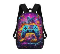 sinyumoney Vibrant Gaming Controller Artwork -35 Zaino Scolastico Alla Moda Per Studenti, Adatto A Ragazzi E Ragazze, Ideale Per Viaggi All'aperto E Attività Ricreative. 17inch