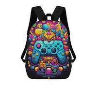 sinyumoney Vibrant Gaming Controller Artwork -37 Zaino Per Bambini, Borsa Scolastica Di Grande Capacità, Zaino Per Studenti, Zaino Per Ragazzi, Ragazze, Adulti, Adolescenti 17inch