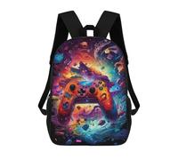 sinyumoney Vibrant Gaming Controller Artwork -99 Zaino Scolastico Alla Moda Per Studenti, Adatto A Ragazzi E Ragazze, Ideale Per Viaggi All'aperto E Attività Ricreative. 17inch