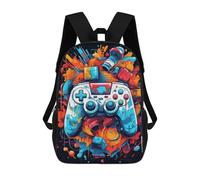 sinyumoney Vibrant Gaming Controller Illustration -4 Zaino Per Ragazzi, Studenti Adolescenti, Zainetti Per Ragazze, Borse Per Bambini, Scuola Elementare, Scuola Media, Borsa Per Libri 17inch