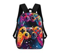 sinyumoney Vibrant Gaming Controllers Artwork Zaino Scolastico Alla Moda Per Studenti, Adatto A Ragazzi E Ragazze, Ideale Per Viaggi All'aperto E Attività Ricreative. 17inch