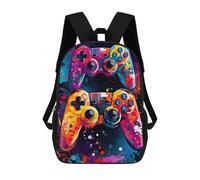 sinyumoney Vibrant Gaming Controllers Artwork Zaino Scolastico Stampato in 3D, Borse Scolastiche Per Ragazzi E Ragazze, Zaino Per Laptop Per Bambini/studenti/adulti 17inch