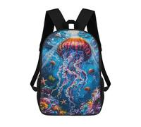 sinyumoney Vibrant Jellyfish Underwater Zaini, Zaino Per Bambini, Borsa Scolastica Per Studenti, Zaini Da Viaggio Stampati in 3D, Zaino Accessorio Moda, Zaini Impermeabili Per Bambini 17inch