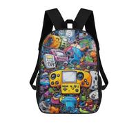 sinyumoney Vibrant Retro Gaming Collage -8 Zaini Per Bambini, Zaini Scolastici Personalizzati 3D Per Ragazzi E Ragazze, Zaini Scolastici Grandi, Zaini Casual Da Giorno 17inch