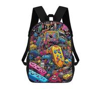 sinyumoney Vibrant Retro Gaming Controllers Zaino Per Bambini Borsa Scolastica Per Ragazzi Cartone Animato Stampa 3D Borsa Scolastica Per Studenti Zaino Per Laptop Per Ragazzi E Ragazze 17inch