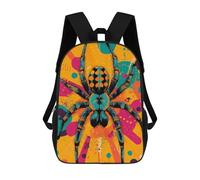 sinyumoney Vibrant Spider Illustration Arachnids in A Bold Pop Art Style Colorful Spider Art Zaino Scolastico Stampato in 3D Per Bambini, Zaino Scolastico Casual Alla Moda Per Bambini Studenti 17inch
