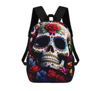 sinyumoney Vibrant Sugar Skull Zaino Scolastico Per Bambini, Borsa Scolastica Stampata in 3D Per Ragazzi, Studenti Delle Scuole Elementari E Medie 17inch