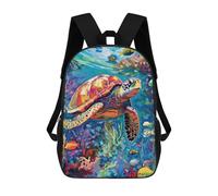 sinyumoney Vibrant TurtleZaino Scolastico Per Bambini, Zaini Stampati in 3D, Zaini Alla Moda Per La Scuola Elementare E Media Per Ragazzi. 17inch