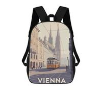 sinyumoney Vienna Austria Travel Zaino Scolastico Per Bambini, Stampato in 3D, Borsa Scolastica Alla Moda, Borsa Scolastica Casual Per Ragazzi, Studenti Delle Scuole Elementari E Medie 17inch