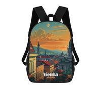 sinyumoney Vienna Cityscape Sunset Zaino Per Bambini Stampato in 3D, Zaino Scolastico Ad Alta Capacità, Zaino Da Viaggio, Borse Per Libri, Zaino Per Bambini 17inch