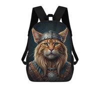 sinyumoney Viking Cat Portrait Zaino Scolastico Per Bambini, Stampato in 3D, Borsa Scolastica Alla Moda, Borsa Scolastica Casual Per Ragazzi, Studenti Delle Scuole Elementari E Medie 17inch