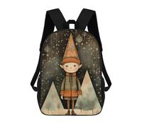 sinyumoney Vintage Cute Elf Stampa Zaino Per Bambini, Borsa Scolastica Per Adulti E Bambini, Zaino Da Viaggio Per Tutti I Giorni 17inch