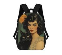 sinyumoney Vintage Halloween Witch Zaino Per Bambini, Borsa Scolastica Di Grande Capacità, Zaino Per Studenti, Zaino Per Ragazzi, Ragazze, Adulti, Adolescenti 17inch