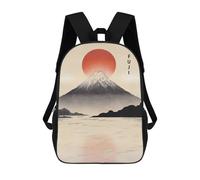 sinyumoney Vintage Mount Fuji Sunrise Zaino Scolastico Alla Moda Per Studenti, Adatto A Ragazzi E Ragazze, Ideale Per Viaggi All'aperto E Attività Ricreative. 17inch