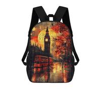 sinyumoney Vintage Shadows Gothic London at Dusk Zaino Scolastico Alla Moda Per Studenti, Adatto A Ragazzi E Ragazze, Ideale Per Viaggi All'aperto E Attività Ricreative. 17inch