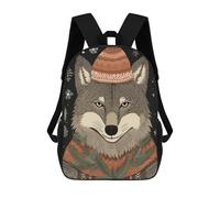 sinyumoney Vintage Wolf Xmas Zaini Per Bambini, Zaini Scolastici Personalizzati 3D Per Ragazzi E Ragazze, Zaini Scolastici Grandi, Zaini Casual Da Giorno 17inch