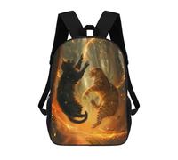 sinyumoney Ware Cats And Fire Zaino Scolastico Per Bambini, Zaino Casual Da Viaggio Per Ragazzi E Ragazze, Zaino Da Giorno Di Grande Capacità 17inch