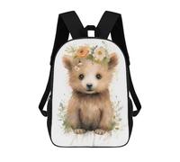 sinyumoney Watercolor Baby Bear Art Zaino Scolastico Per Bambini Stampato in 3D, Zaini Da Viaggio Ad Alta Capacità, Borse Per Libri, Zaini Scolastici Per Bambini 17inch