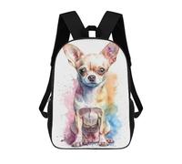 sinyumoney Watercolor Baby Chihuahua Zaino Scolastico Per Bambini, Borsa Scolastica Stampata in 3D Per Ragazzi, Studenti Delle Scuole Elementari E Medie 17inch