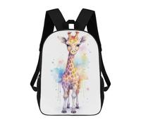 sinyumoney Watercolor Baby Giraffe Zaino Scolastico Per Bambini, Borsa Scolastica Stampata in 3D Per Ragazzi, Studenti Delle Scuole Elementari E Medie 17inch