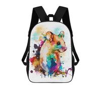 sinyumoney Watercolor Baby Monkey Zaino Bambino Stampato 3D Borsa Scuola Per Ragazzi Zaino Cool E Casual Divertente Zaino Per Bambini E Adolescenti, Watercolor Mouse Painting, 17"