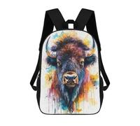 sinyumoney Watercolor Bison Portrait Zaino Scolastico Per Bambini, Stampato in 3D, Borsa Scolastica Alla Moda, Borsa Scolastica Casual Per Ragazzi, Studenti Delle Scuole Elementari E Medie 17inch