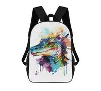 sinyumoney Watercolor Crocodile Zaino Per La Scuola Stampato in 3D Borsa Scolastica Per Ragazzi E Ragazze Zaino Per Bambini Zaino Da Viaggio 17inch