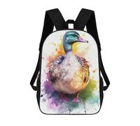 sinyumoney Watercolor Duck Painting Zaini, Zaino Per Bambini, Borsa Scolastica Per Studenti, Zaini Da Viaggio Stampati in 3D, Zaino Accessorio Moda, Zaini Impermeabili Per Bambini 17inch