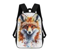 sinyumoney Watercolor Fox Portrait Zaino Scolastico Per Bambini, Borsa Scolastica Stampata in 3D Per Ragazzi, Studenti Delle Scuole Elementari E Medie 17inch